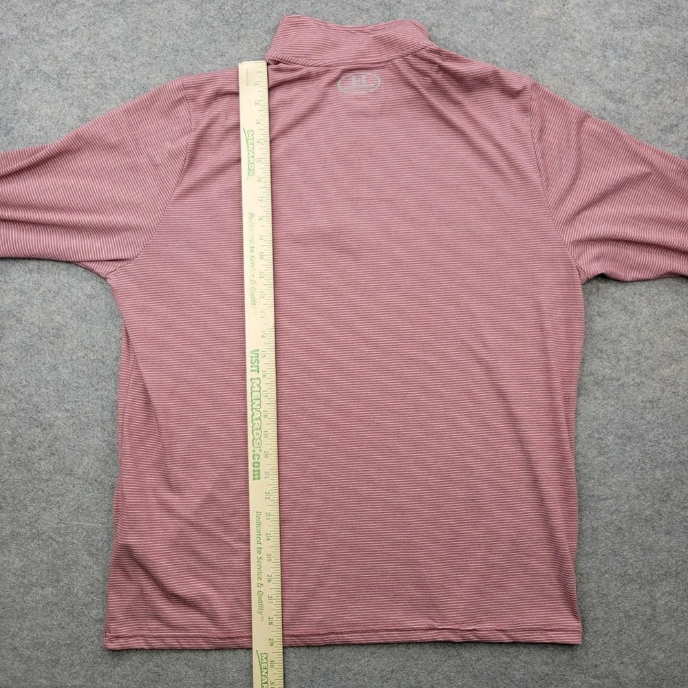 Under‎ Armour Pullover Mens 2XL Red HeatGear 1/4 Zip Long Sleeve Running Top Gym